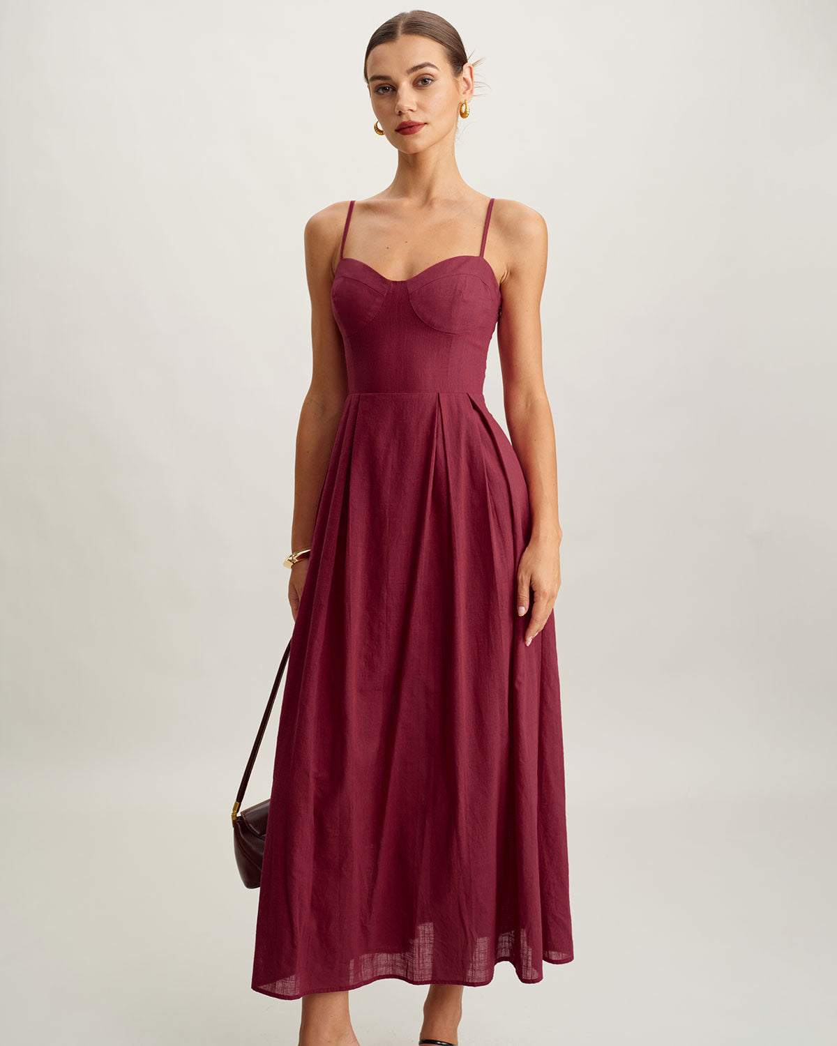 Red Sweetheart Neck Sleeveless Slip Maxi Dress