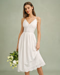 White Lace X Cross Slip Midi Dress