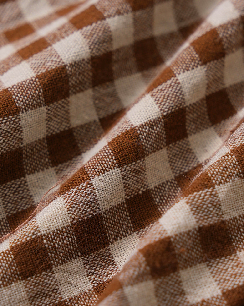 Brown Plaid Shirred Tank Top