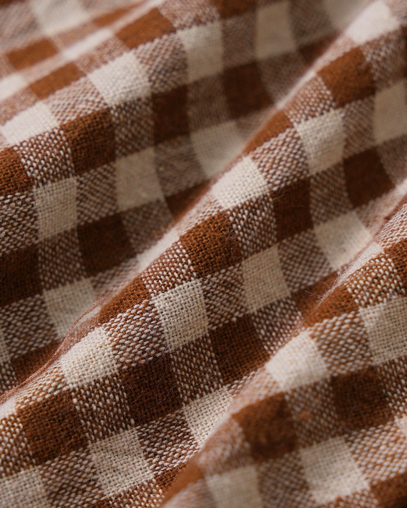 Brown Plaid Shirred Tank Top