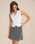 White V Neck Single Breasted Vest