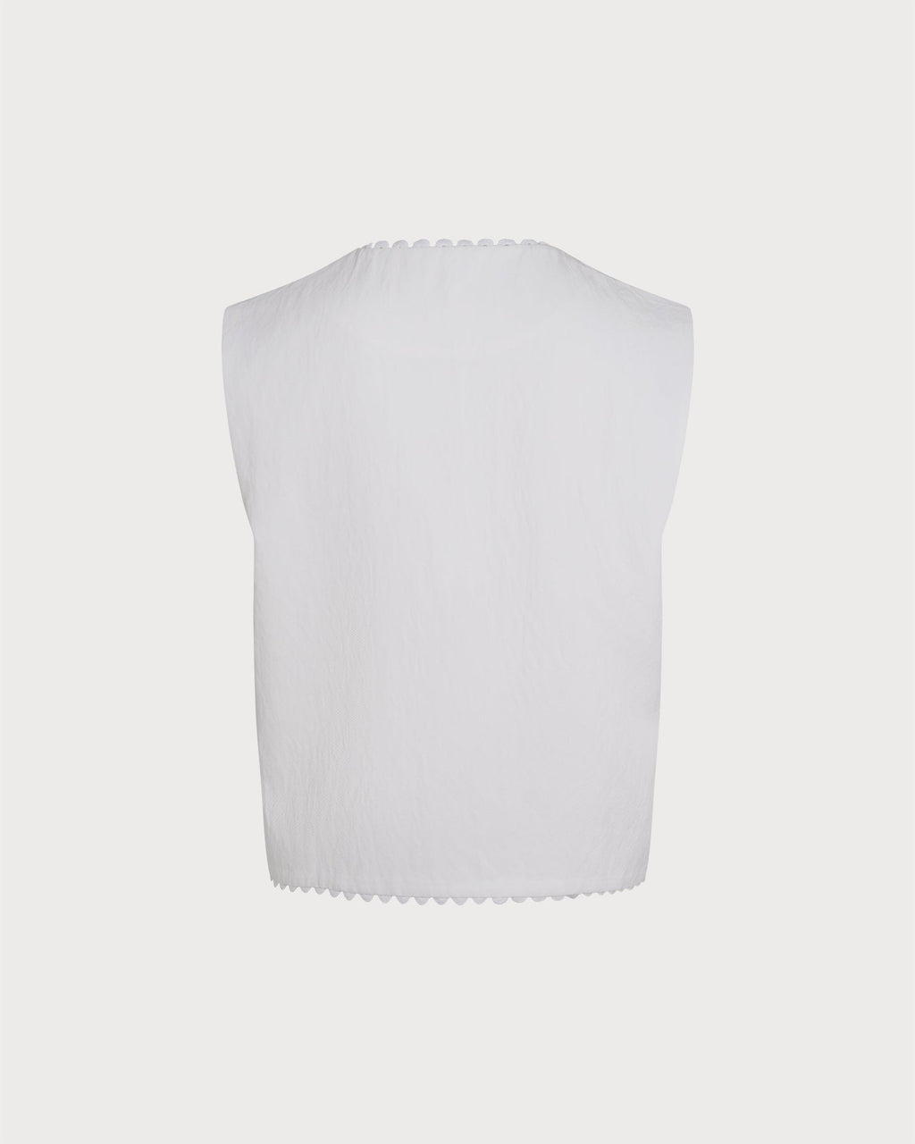 White V Neck Single Breasted Vest