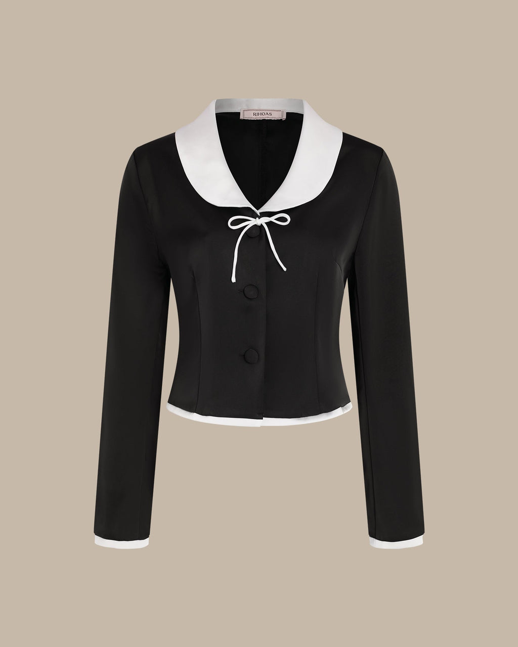 Black Collar Satin Blouse