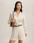 Apricot Floral Collar Blouse