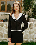 Black Collar Satin Blouse