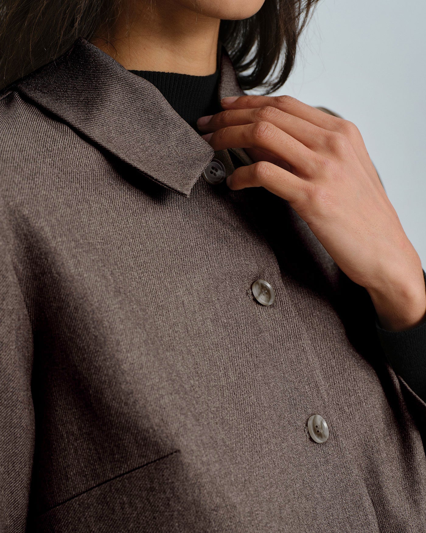 Brown Single Breasted Solid Jacket