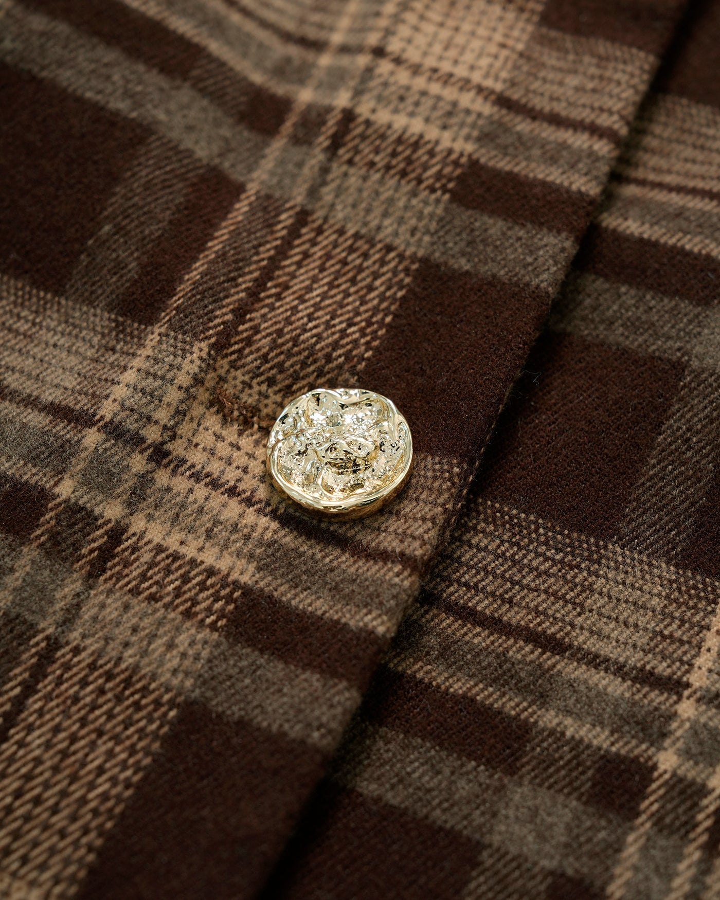 Brown Plaid Single Breasted Jacket