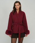 Wine Red Drawstring Jacket