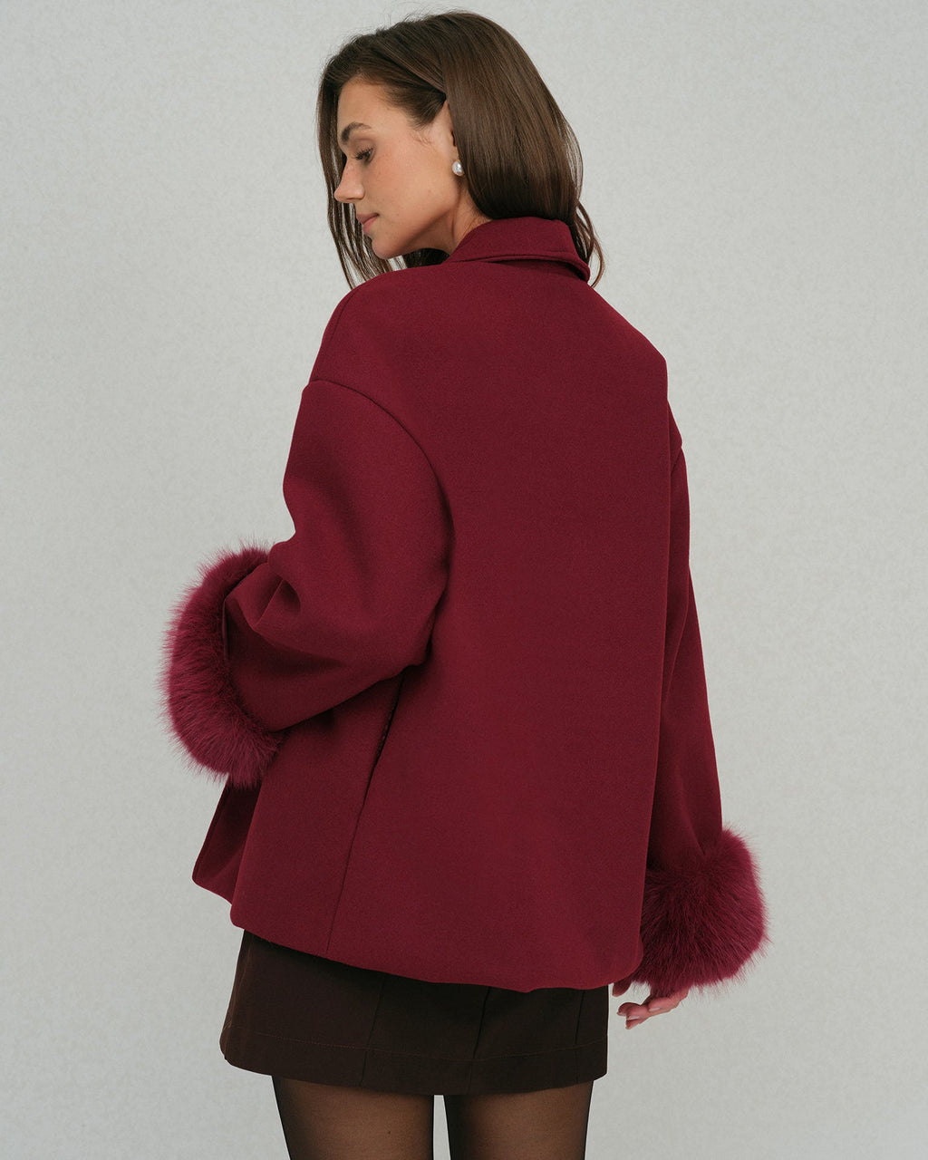 Wine Red Drawstring Jacket
