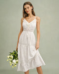 White Shirred Slip Maxi Dress