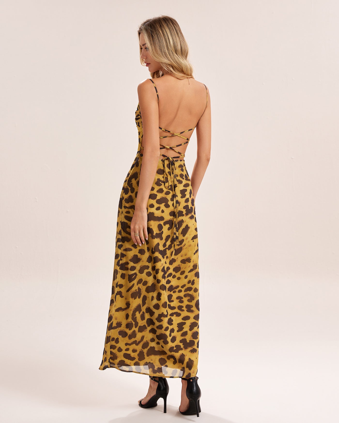 Yellow X Cross Slip Maxi Dress