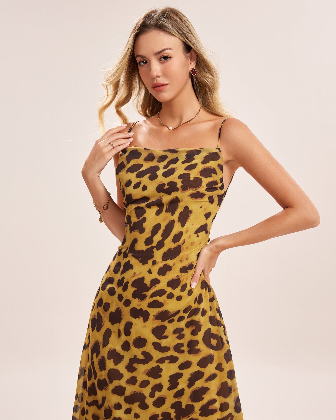 Yellow X Cross Slip Maxi Dress