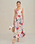 Floral A-Line Sleeveless Maxi Dress