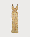 Yellow Ruffle Slip Maxi Dress