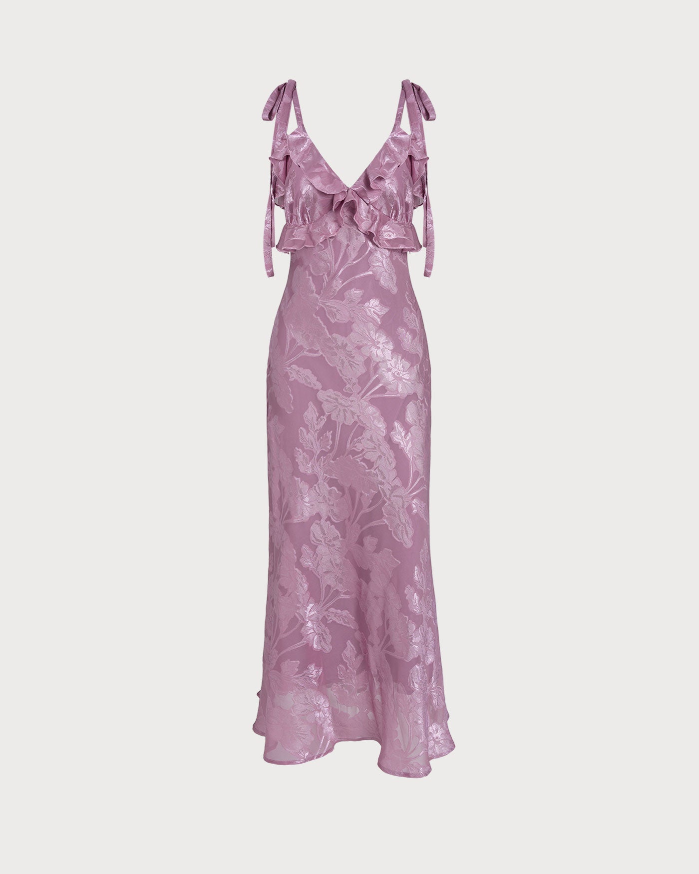Purple Jacquard Slip Maxi Dress