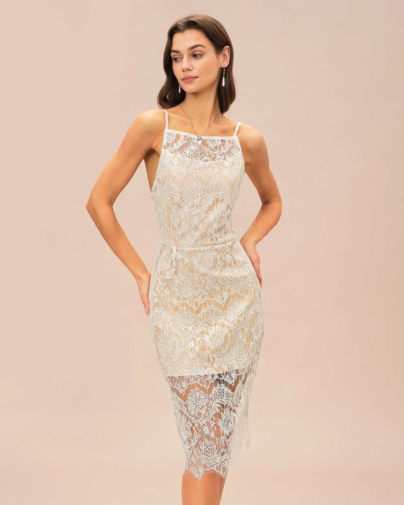 Off White Floral Textured Midi Dress