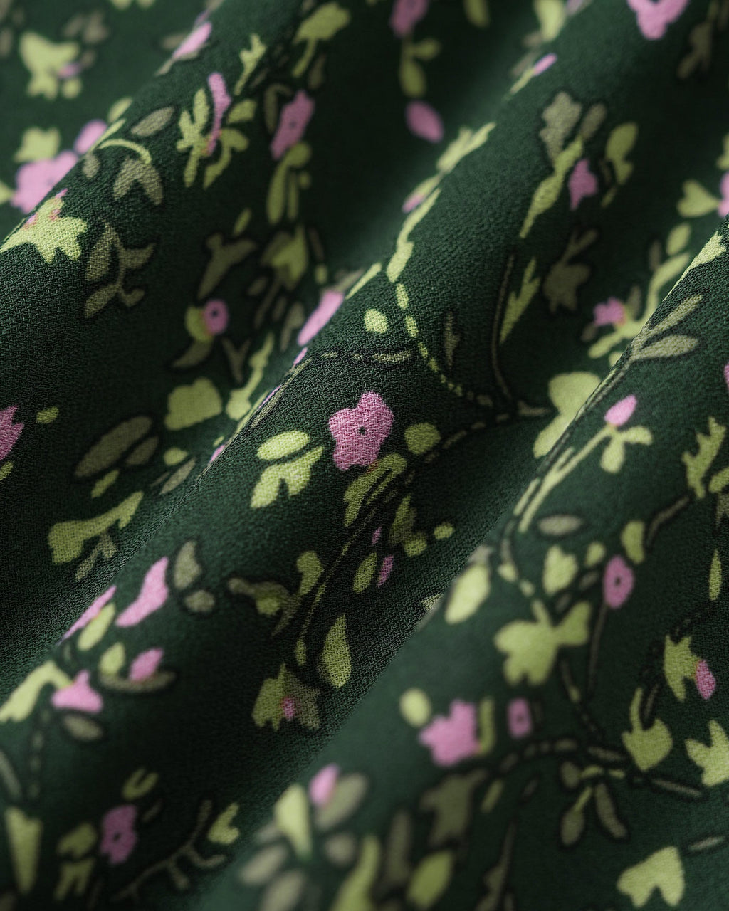 Green V Neck Floral Midi Dress