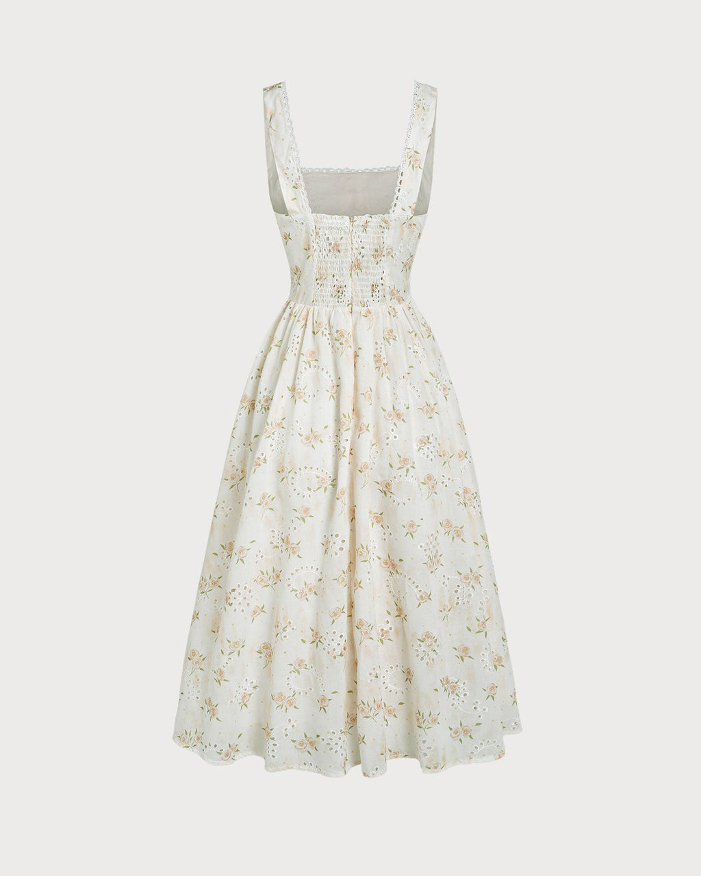 Yellow Floral Ruched Midi Dress