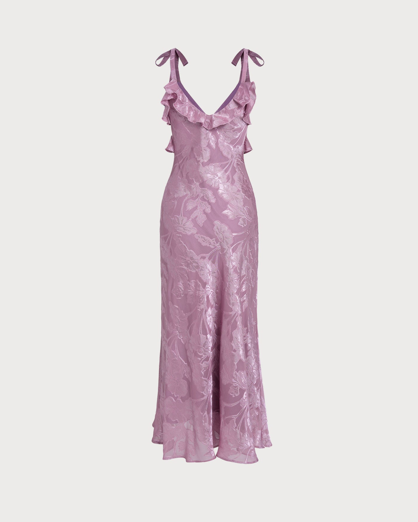 Purple Jacquard Slip Maxi Dress