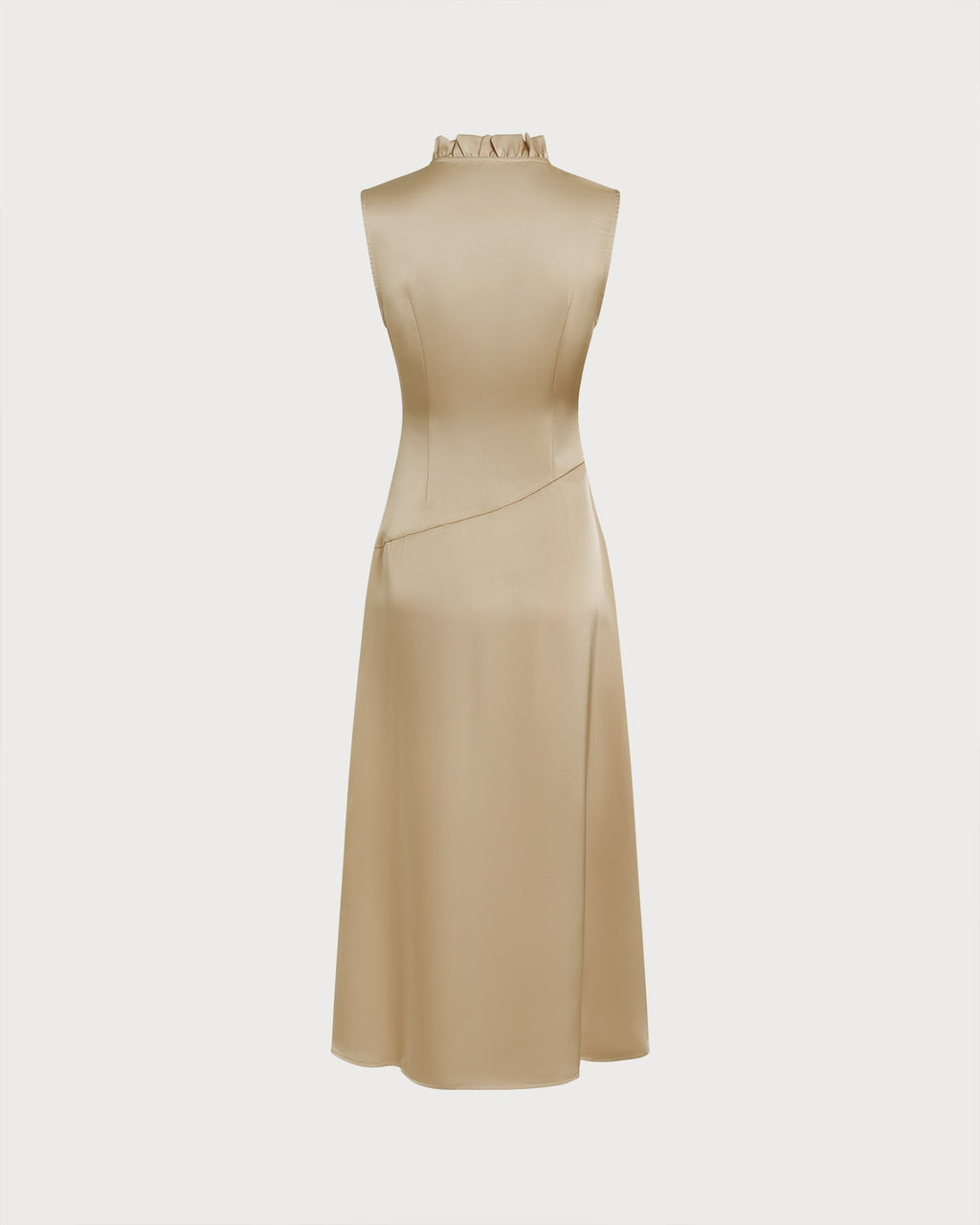 Apricot Ruffled Midi Dress