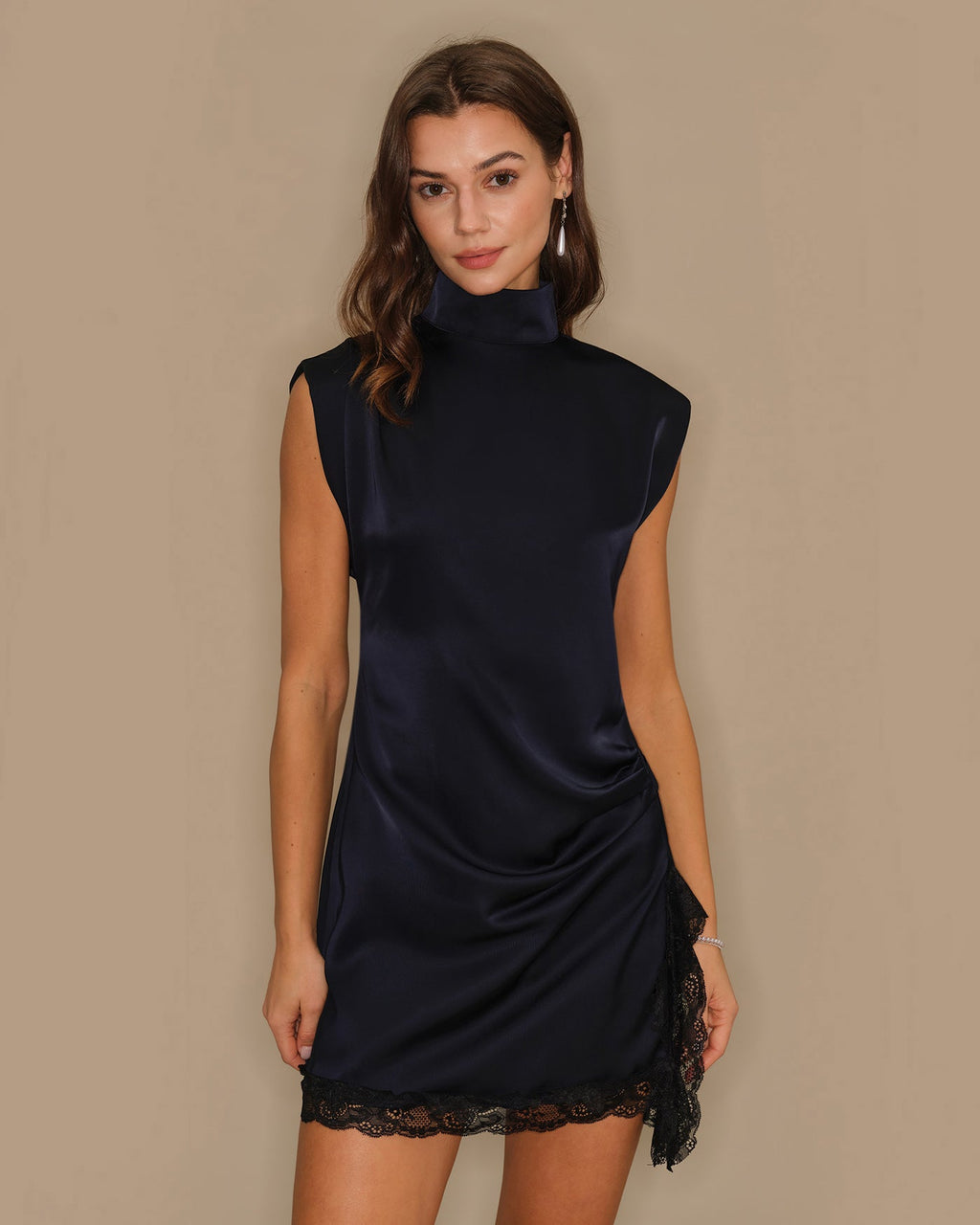 Blue Turtle Lace Tunic Mini Dress