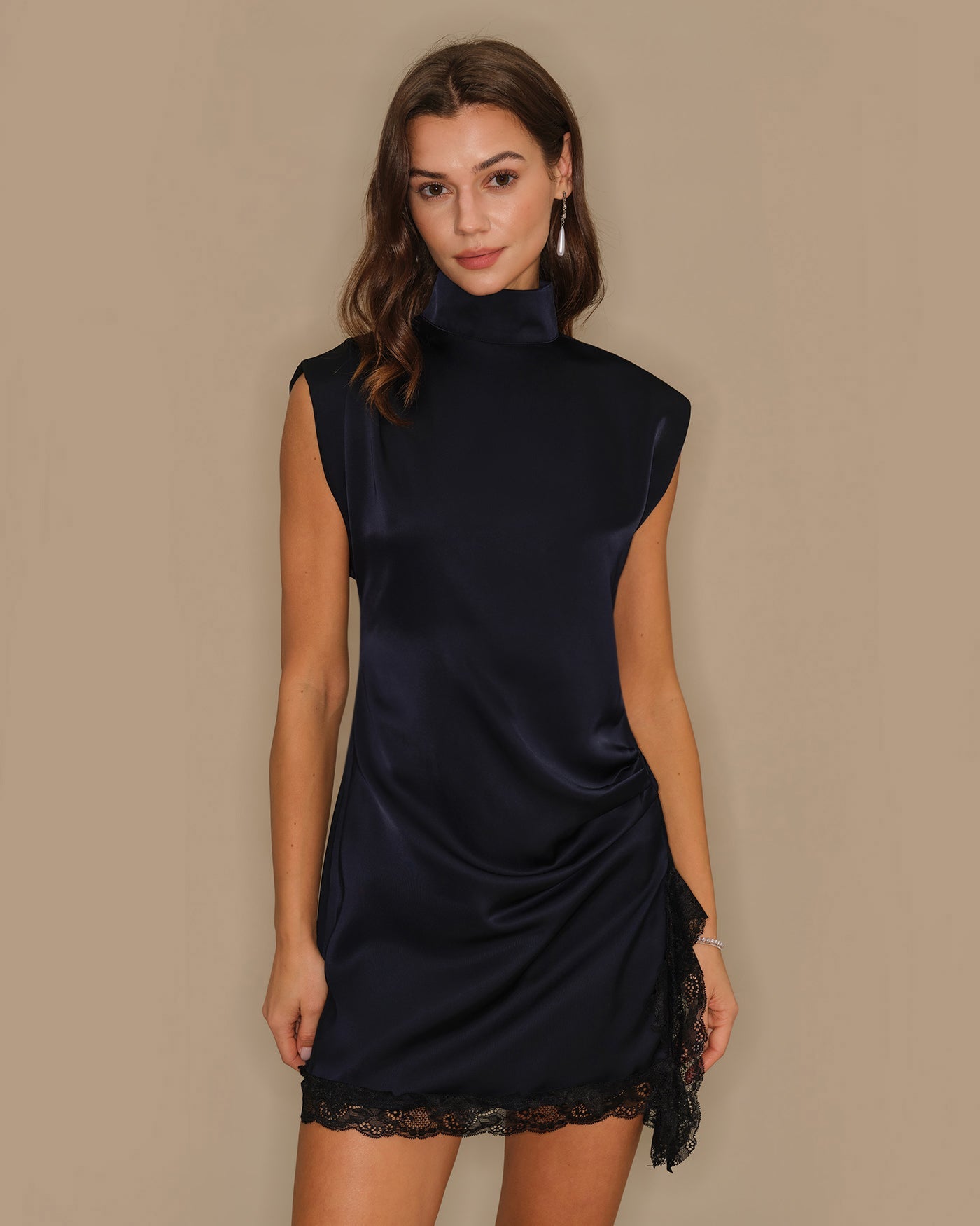 Blue Turtle Lace Tunic Mini Dress