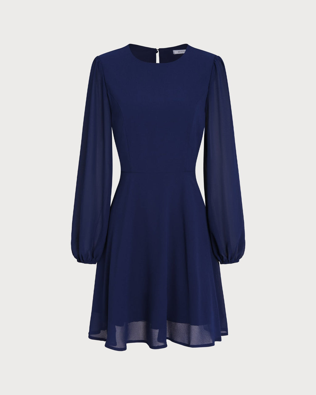 Blue Chiffon Backless A-Line Mini Dress