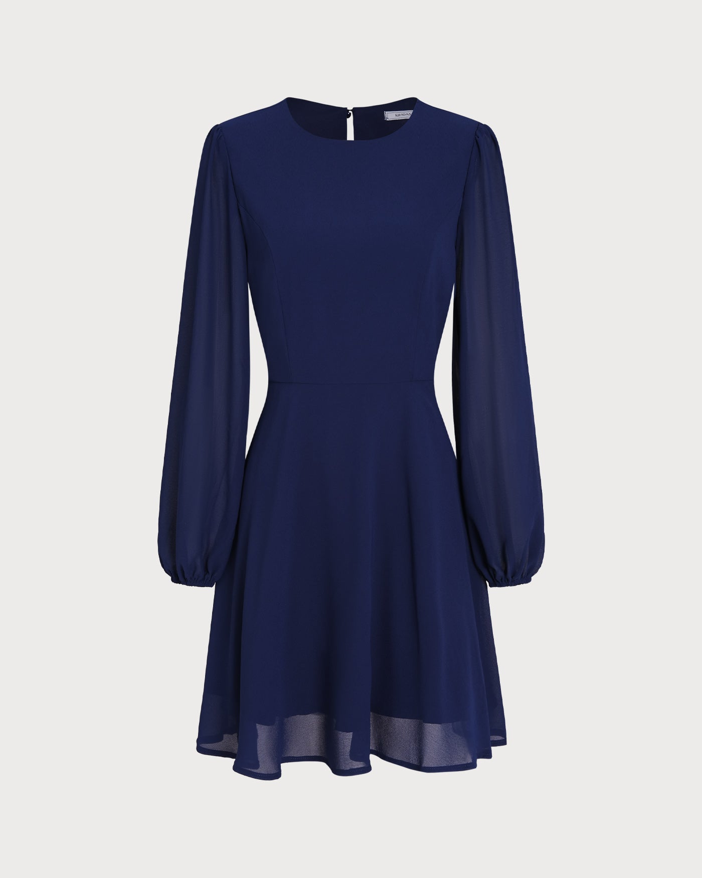 Blue Chiffon Backless A-Line Mini Dress