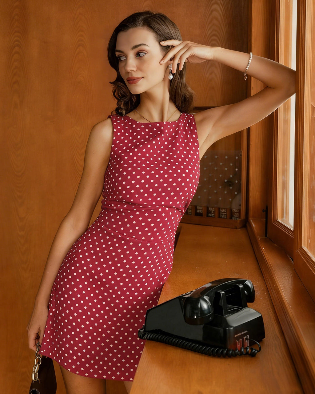 Red Polka Dot Tunic Mini Dress