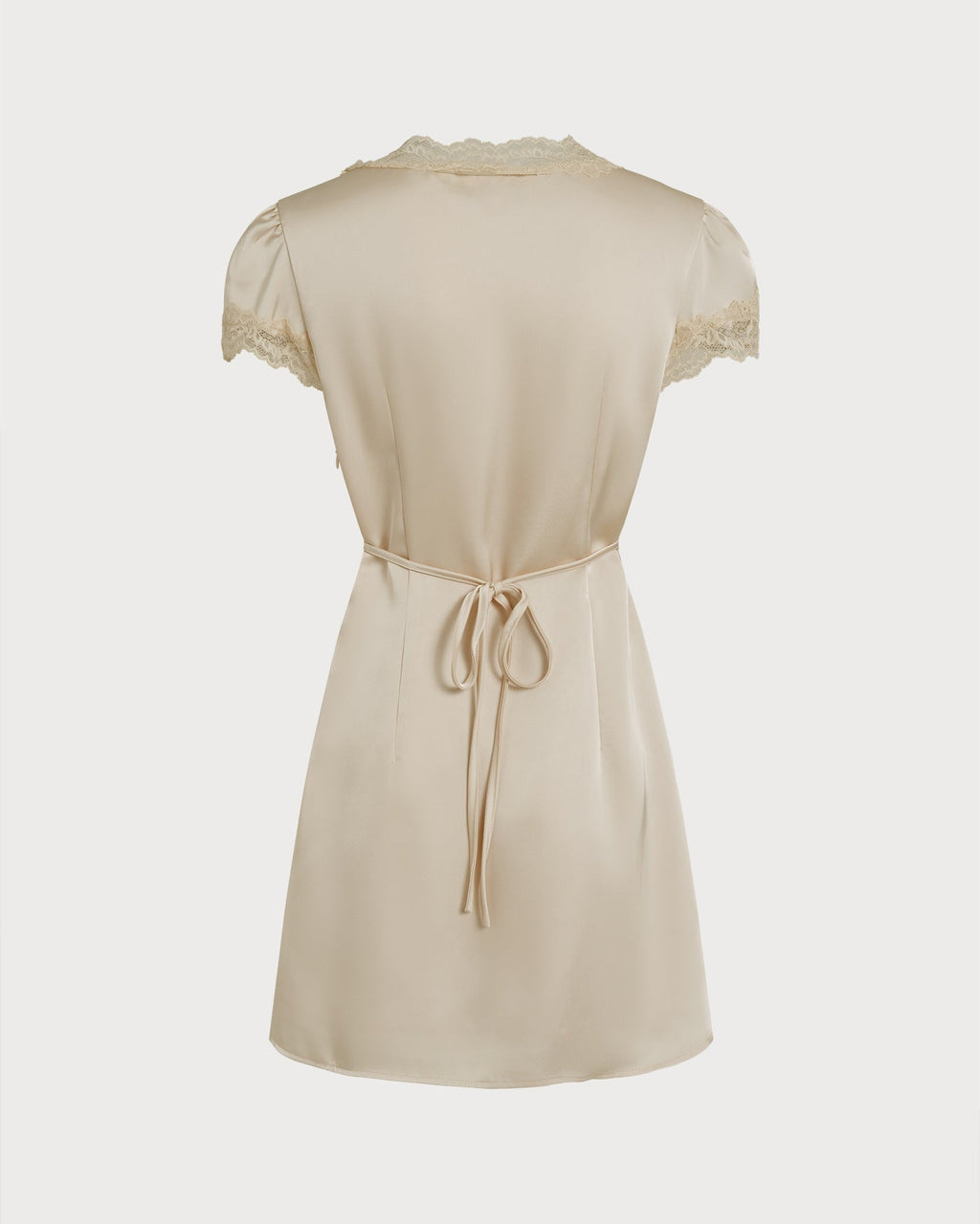 Apricot Square Neck Lace Mini Dress