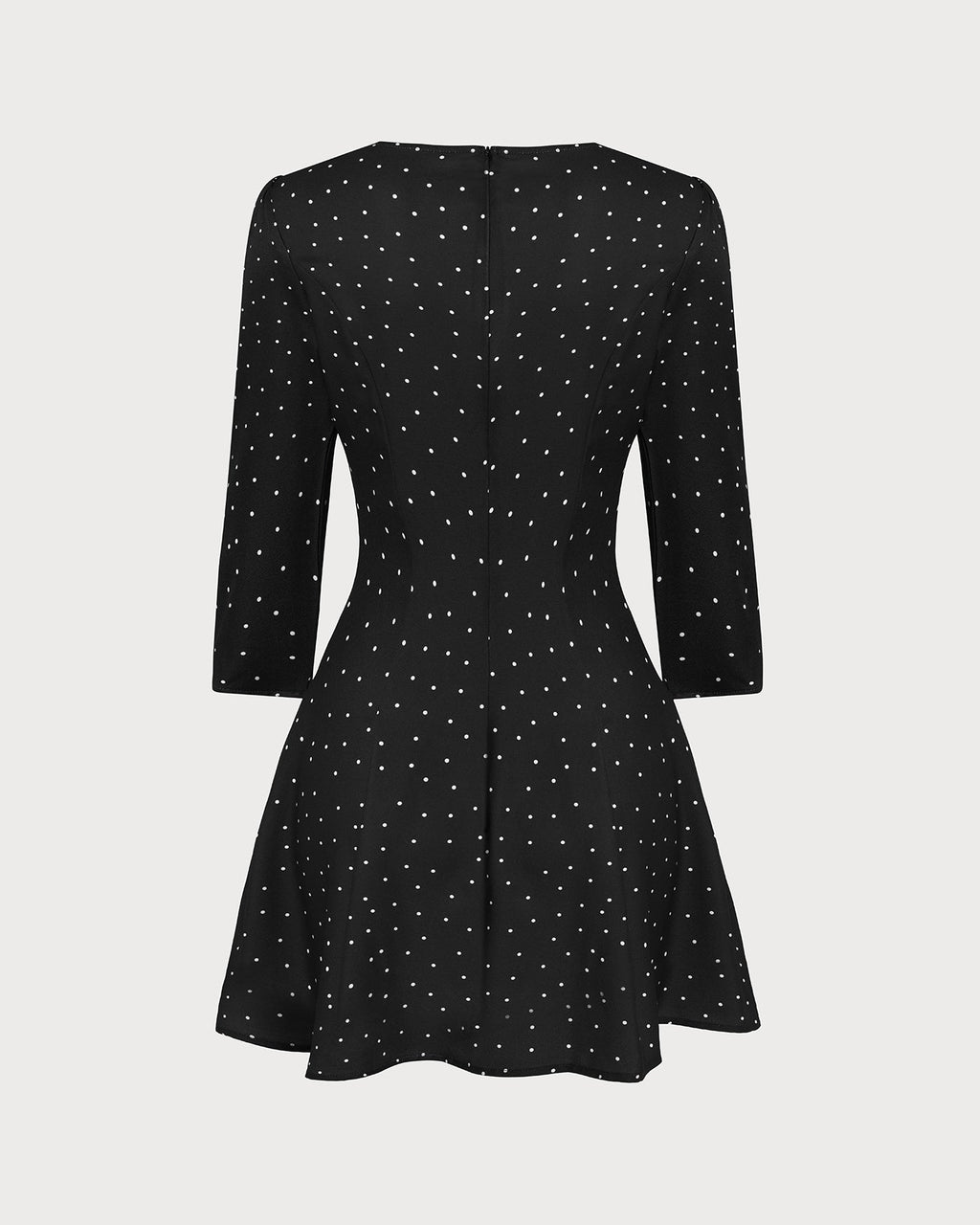 Black Polka Dot Square Neck Mini Dress