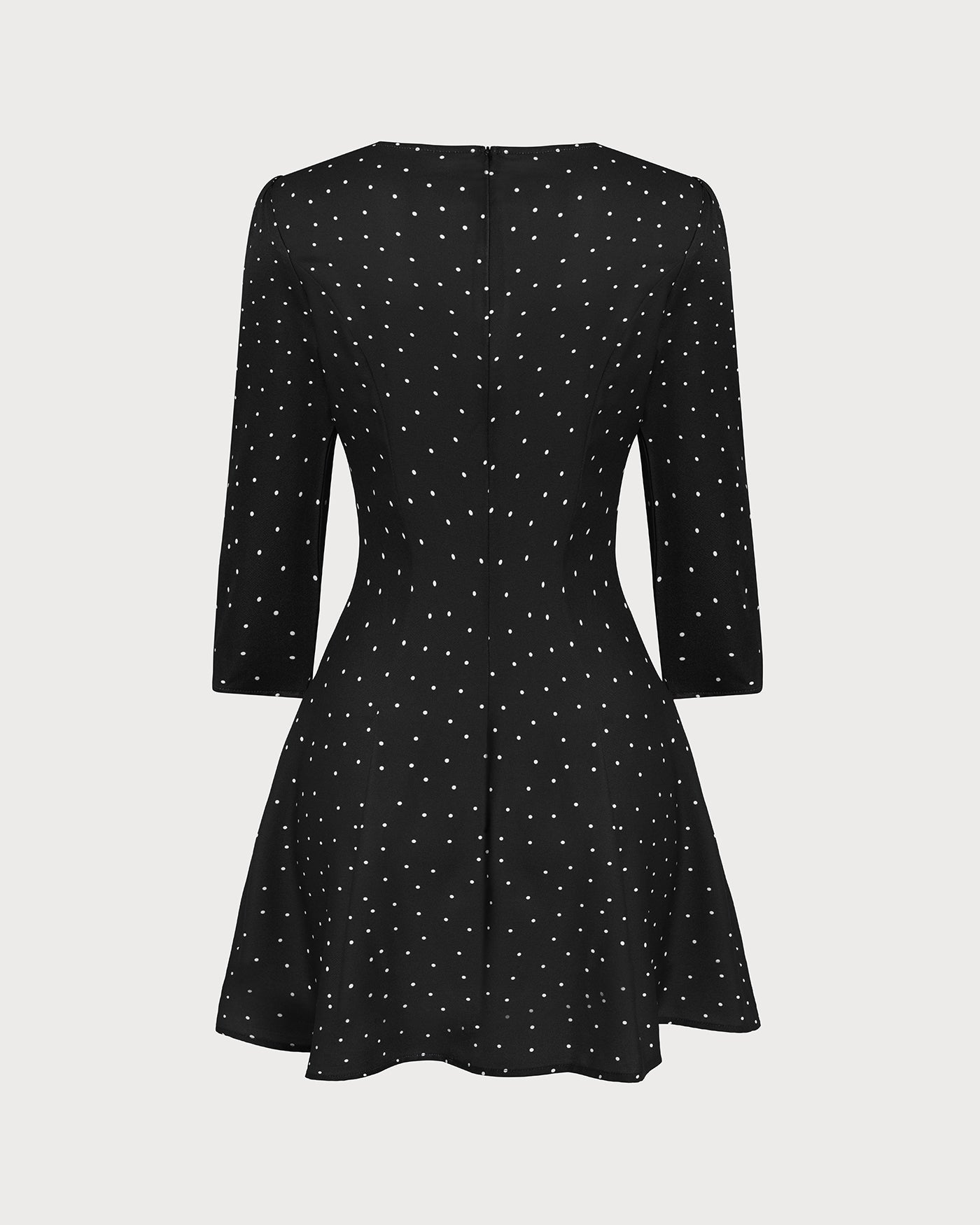 Black Polka Dot Square Neck Mini Dress