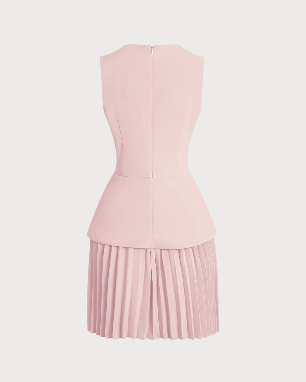 Pink Round Neck Skater Mini Dress