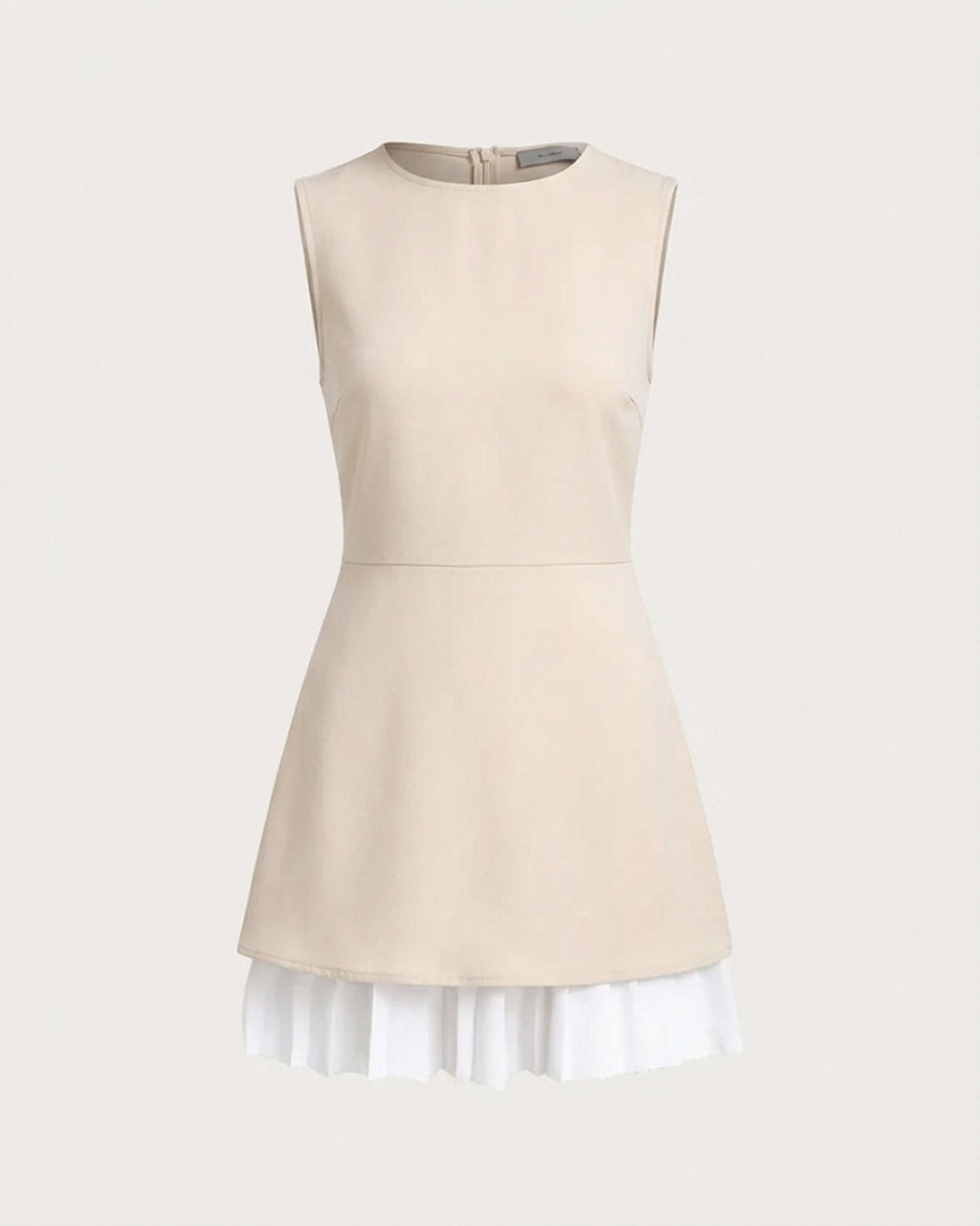Women's Apricot Splicing Pleated Mini Dress
