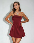 Red Strapless A-Line Mini Dress