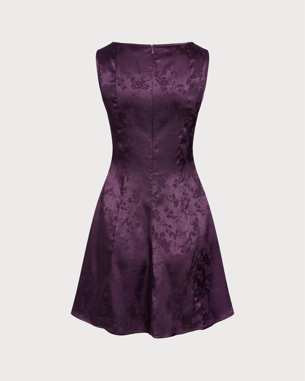 Purple Sleeveless Floral Mini Dress