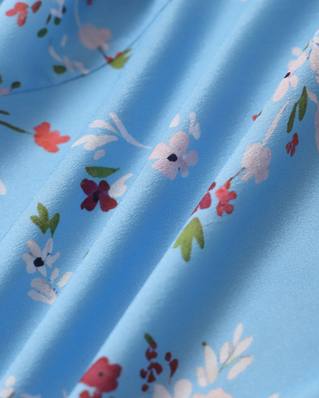 Blue Floral A-Line Wrap Mini Dress