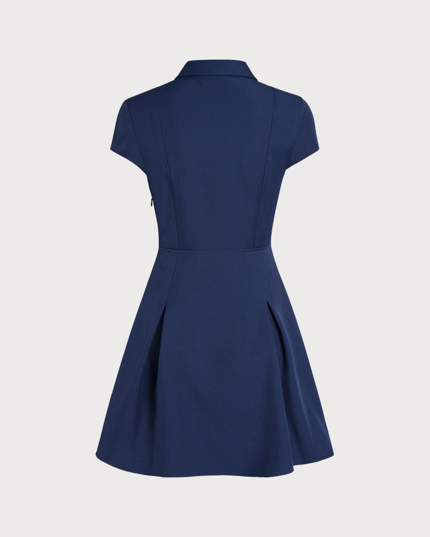 Navy Collar Button Mini Dress