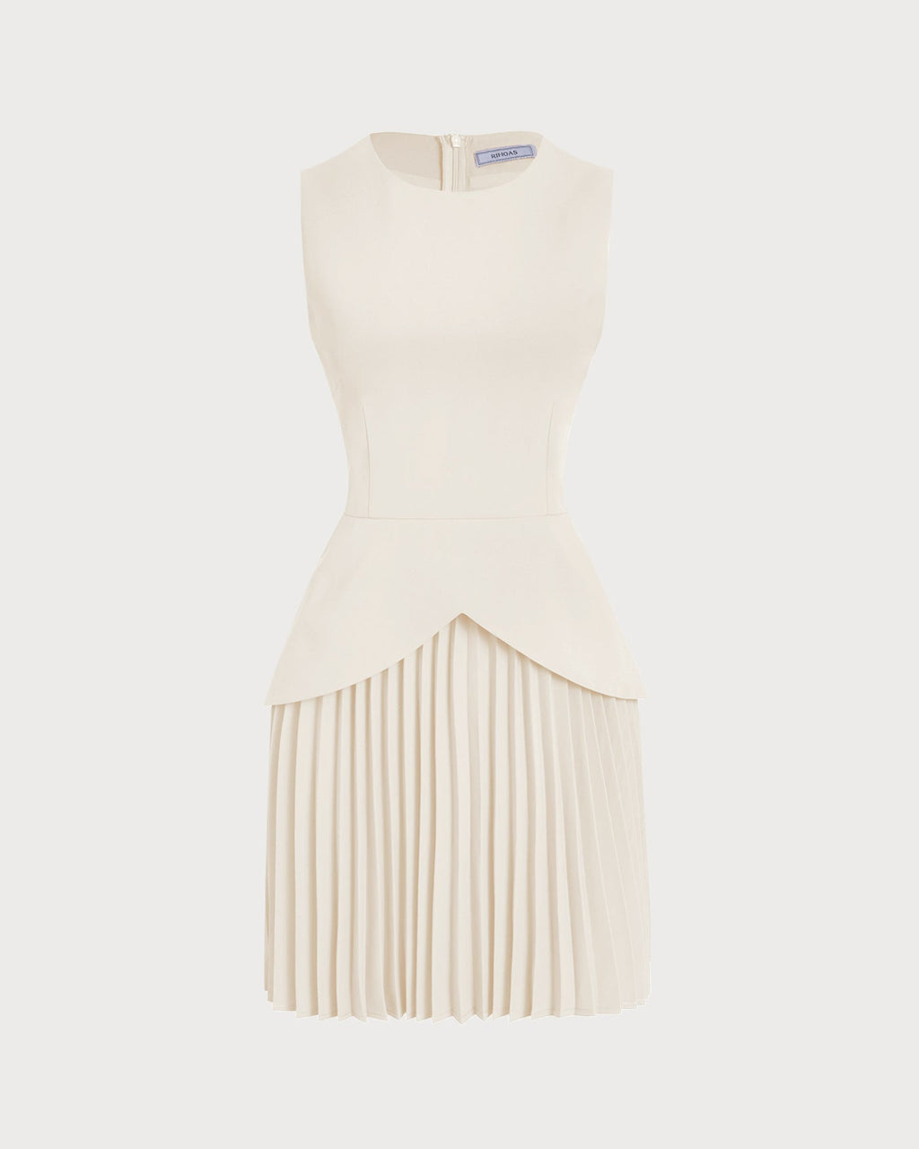 Apricot Round Neck Skater Mini Dress