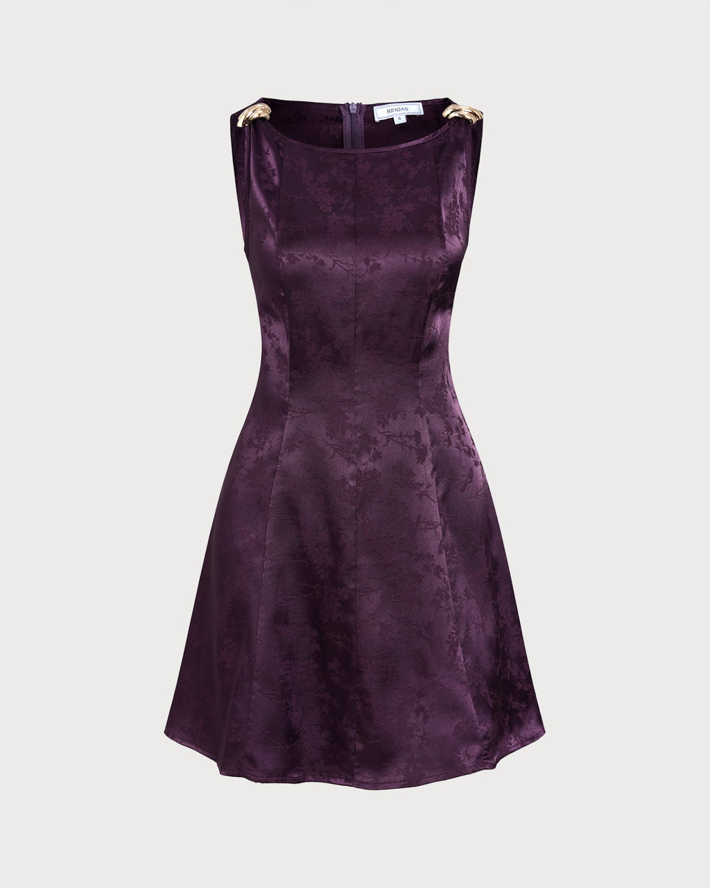 Purple Sleeveless Floral Mini Dress