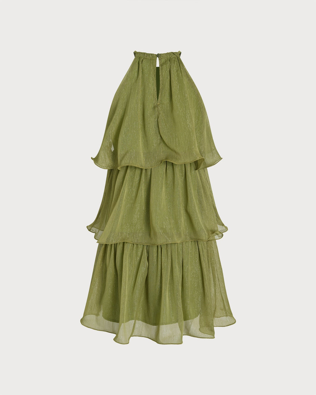 Green Round Neck Flowy Mini Dress
