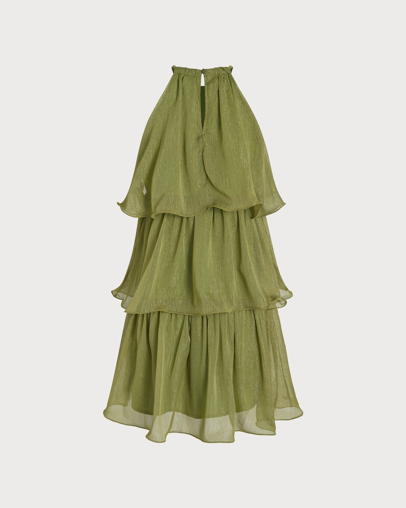 Green Round Neck Flowy Mini Dress