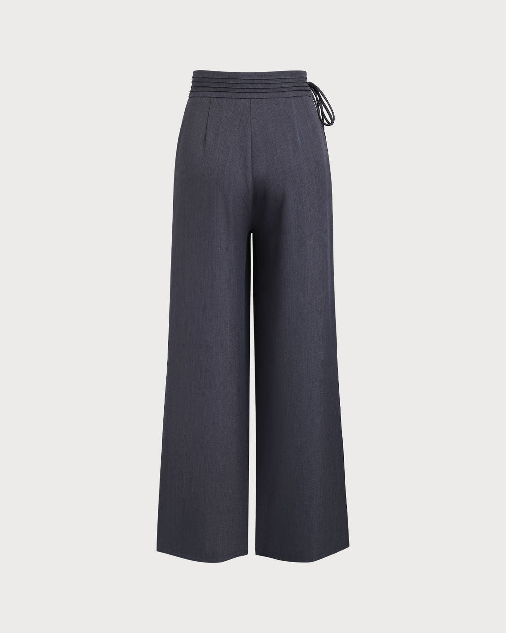 Grey Natural Waisted Casual Straight Pants
