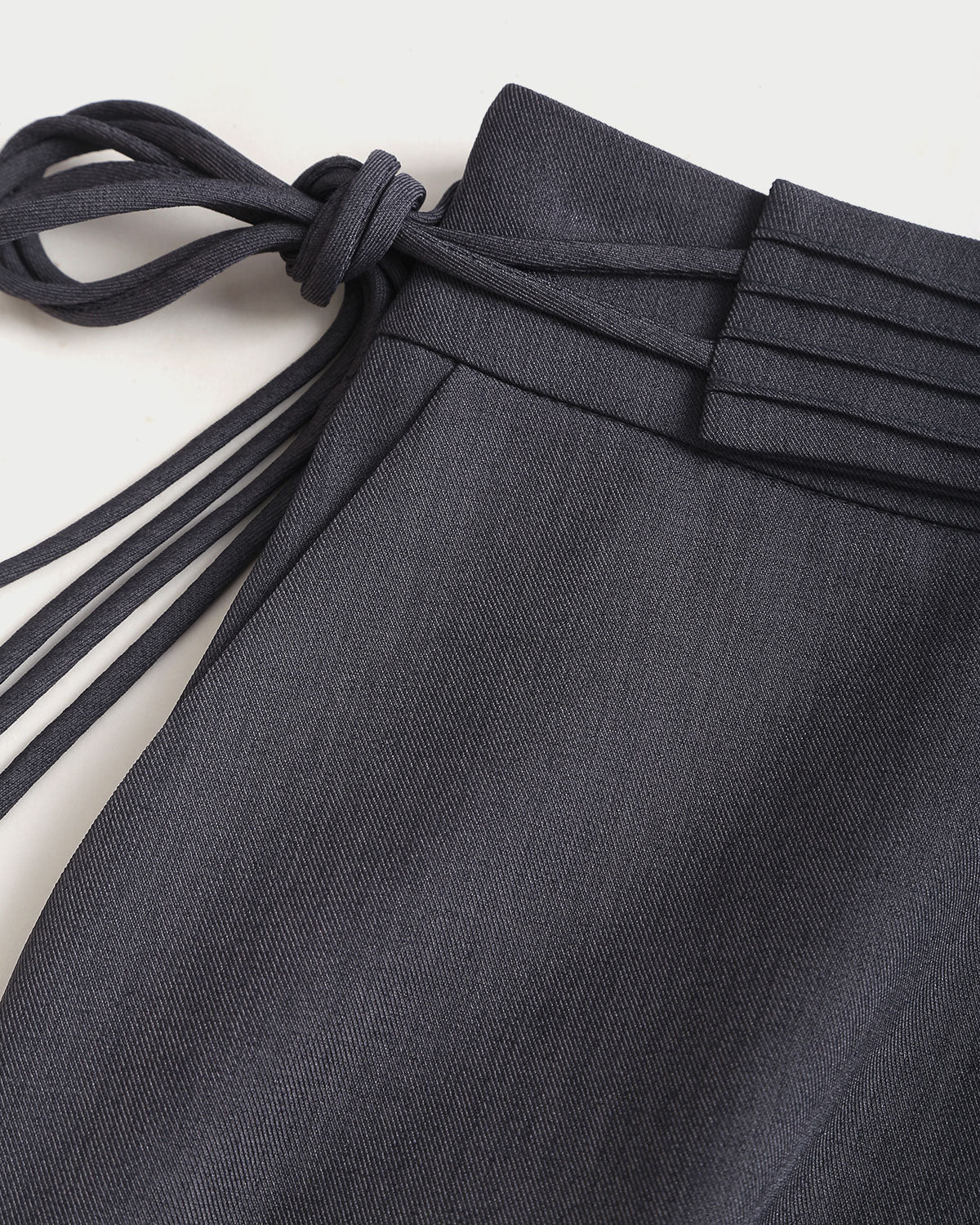Grey Natural Waisted Casual Straight Pants