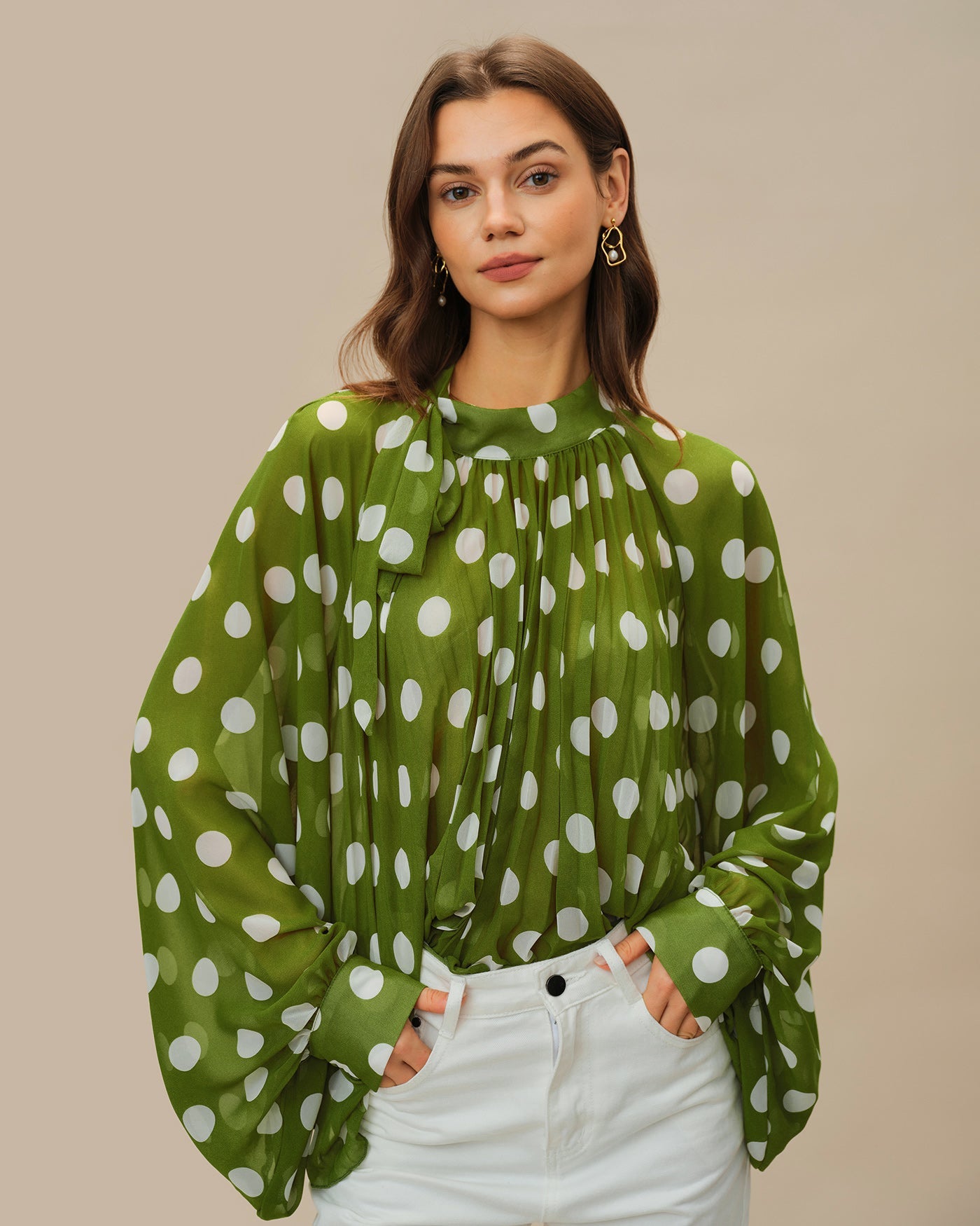 Green Lantern Sleeve Polka Dot Shirt