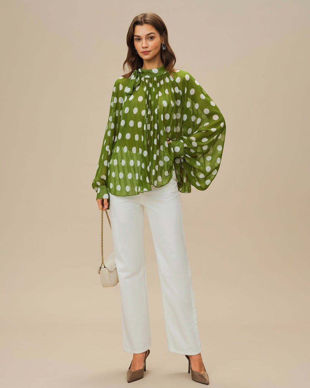Green Lantern Sleeve Polka Dot Shirt