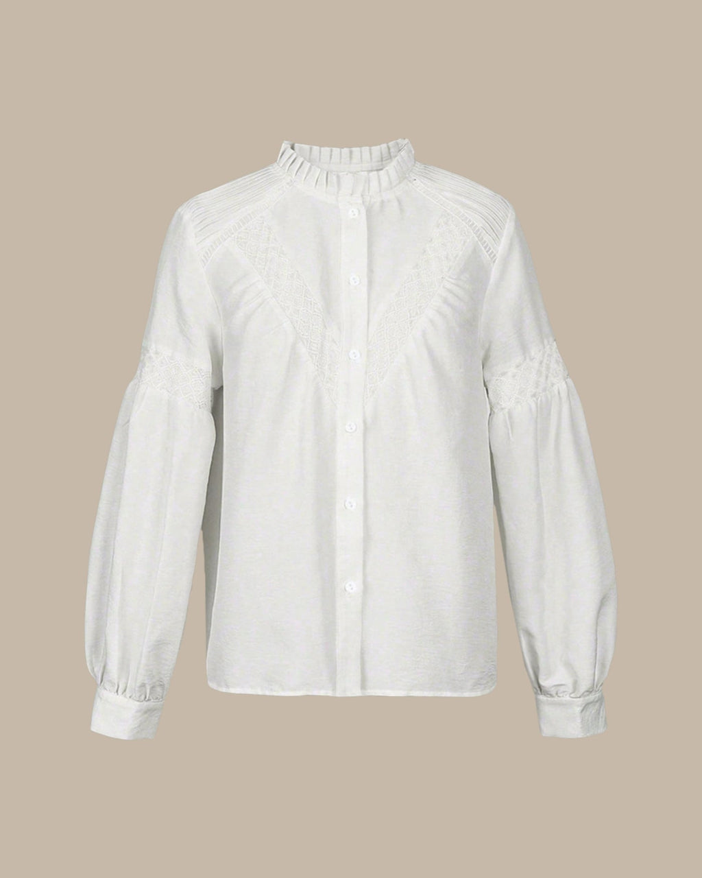 White Button Ruffled Shirt