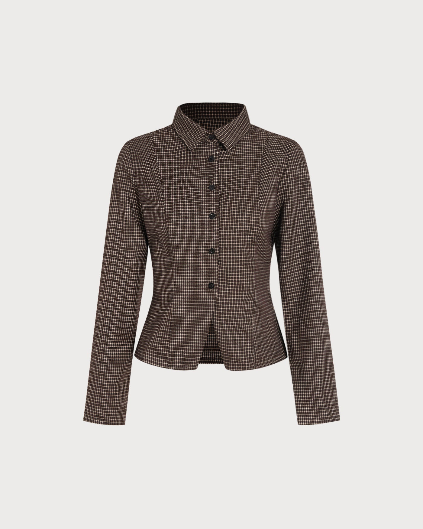 Coffee Button Plaid Shirt