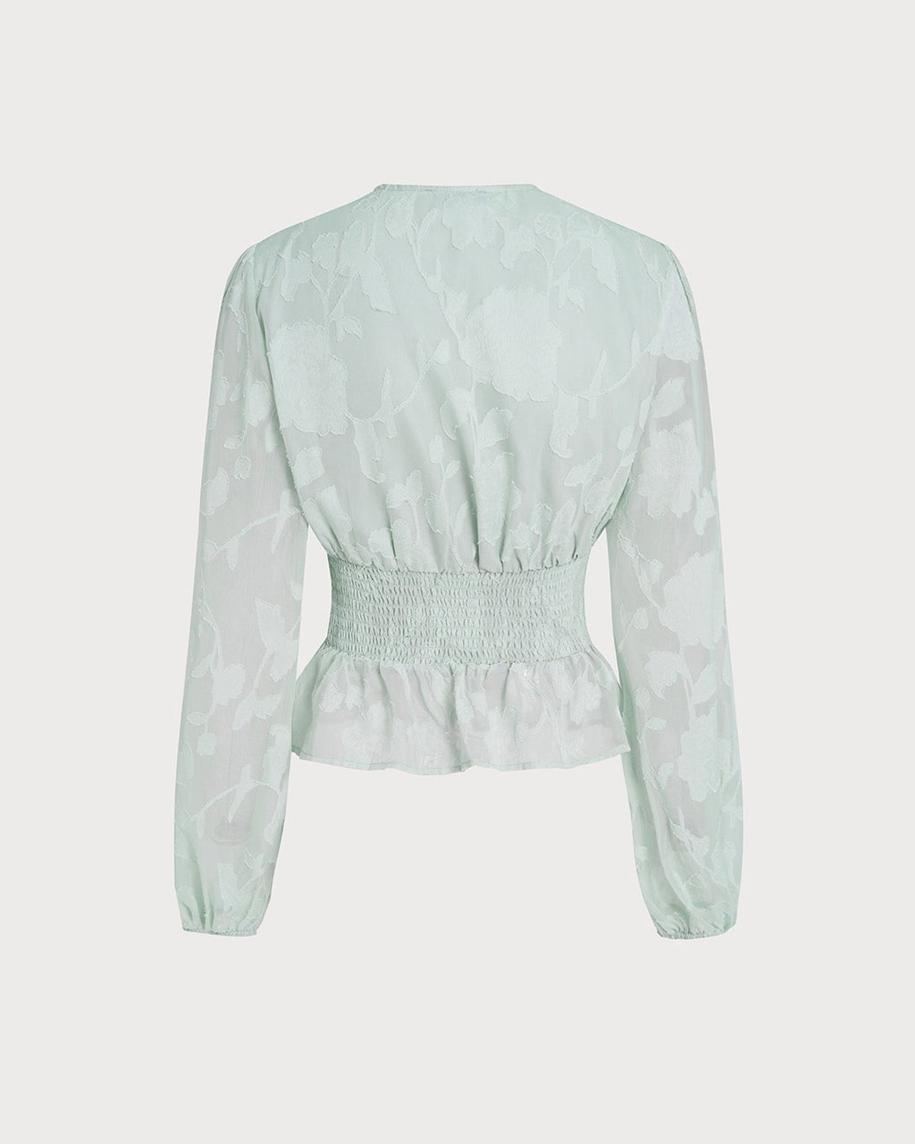 Green V Neck Floral Shirt