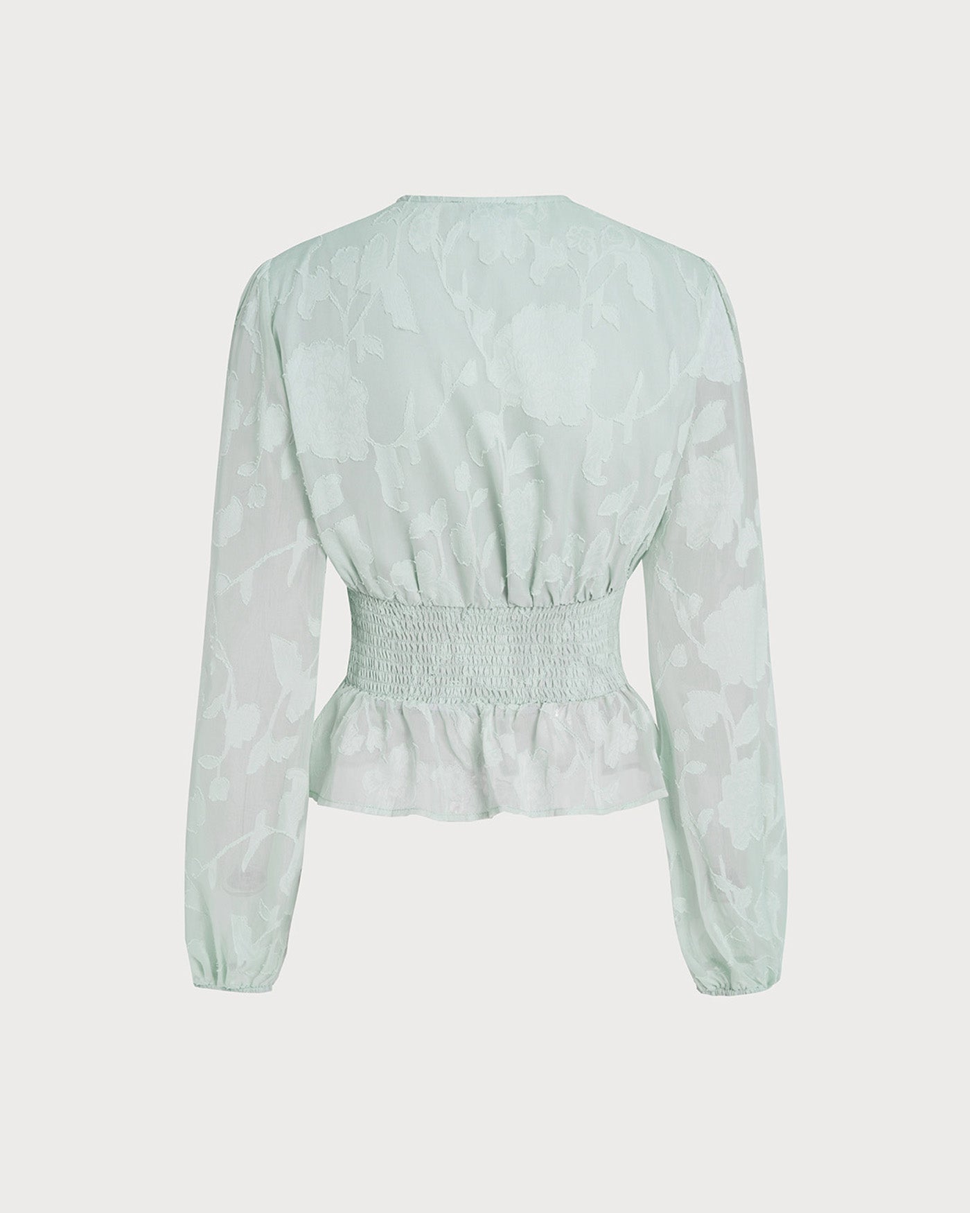 Green V Neck Floral Shirt